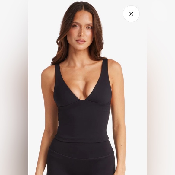 Serenity Plunge Longline Tank in Light Grey - Picture 4 of 5